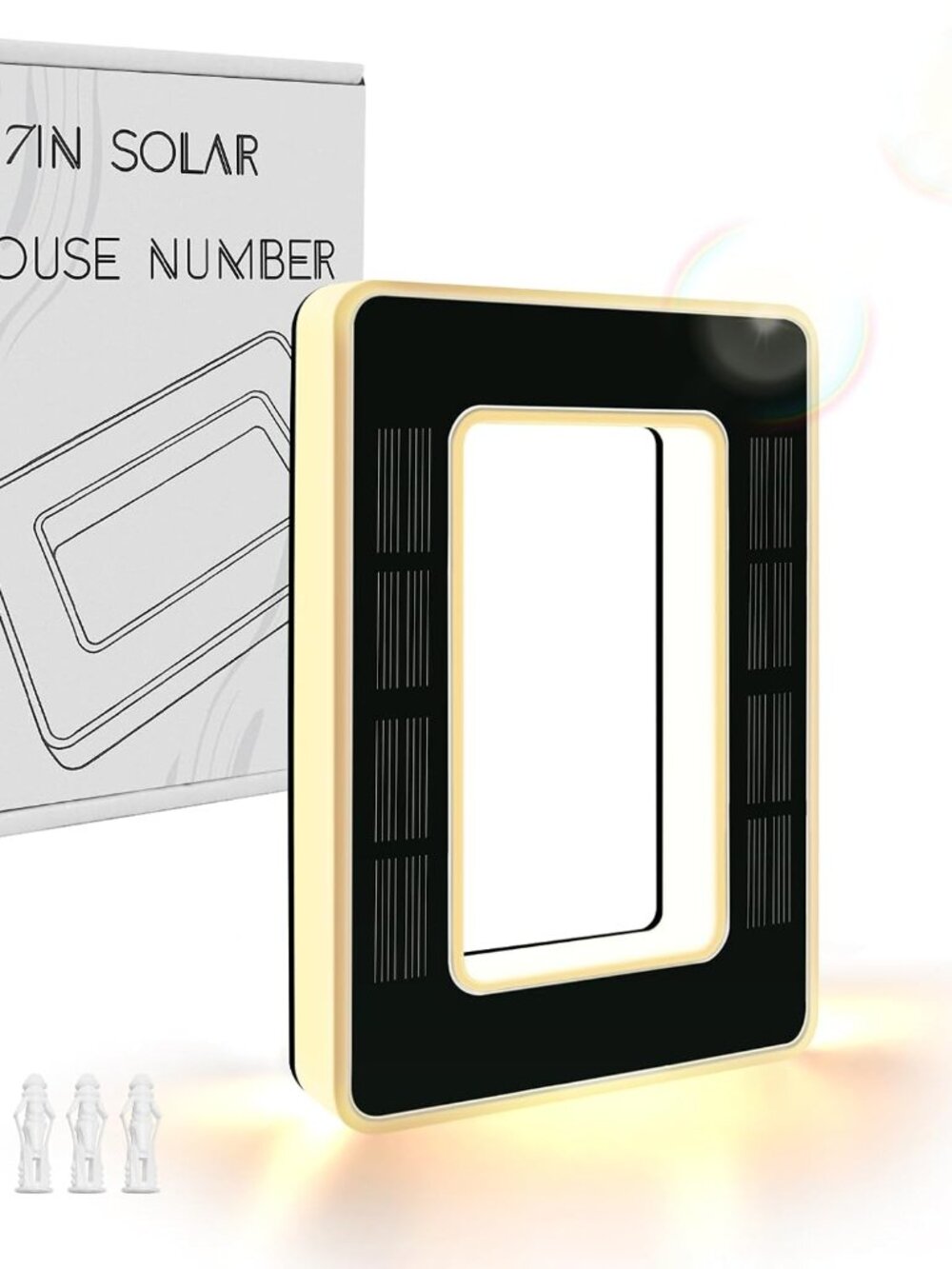 6.7 Inch Solar Lighted House Numbers for Outside, LED Backlit Light